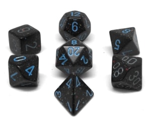 CHX25338 Blue Stars Speckled 7PC Polyhedral Set image 0